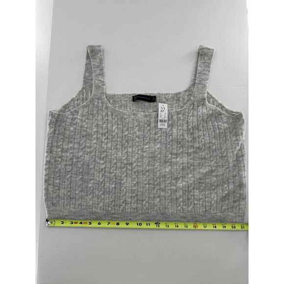 New York & Co Knit Lounge Set Sz XL Cableknit Soft Grey Tank Wide Leg Pants New - Picture 7 of 16